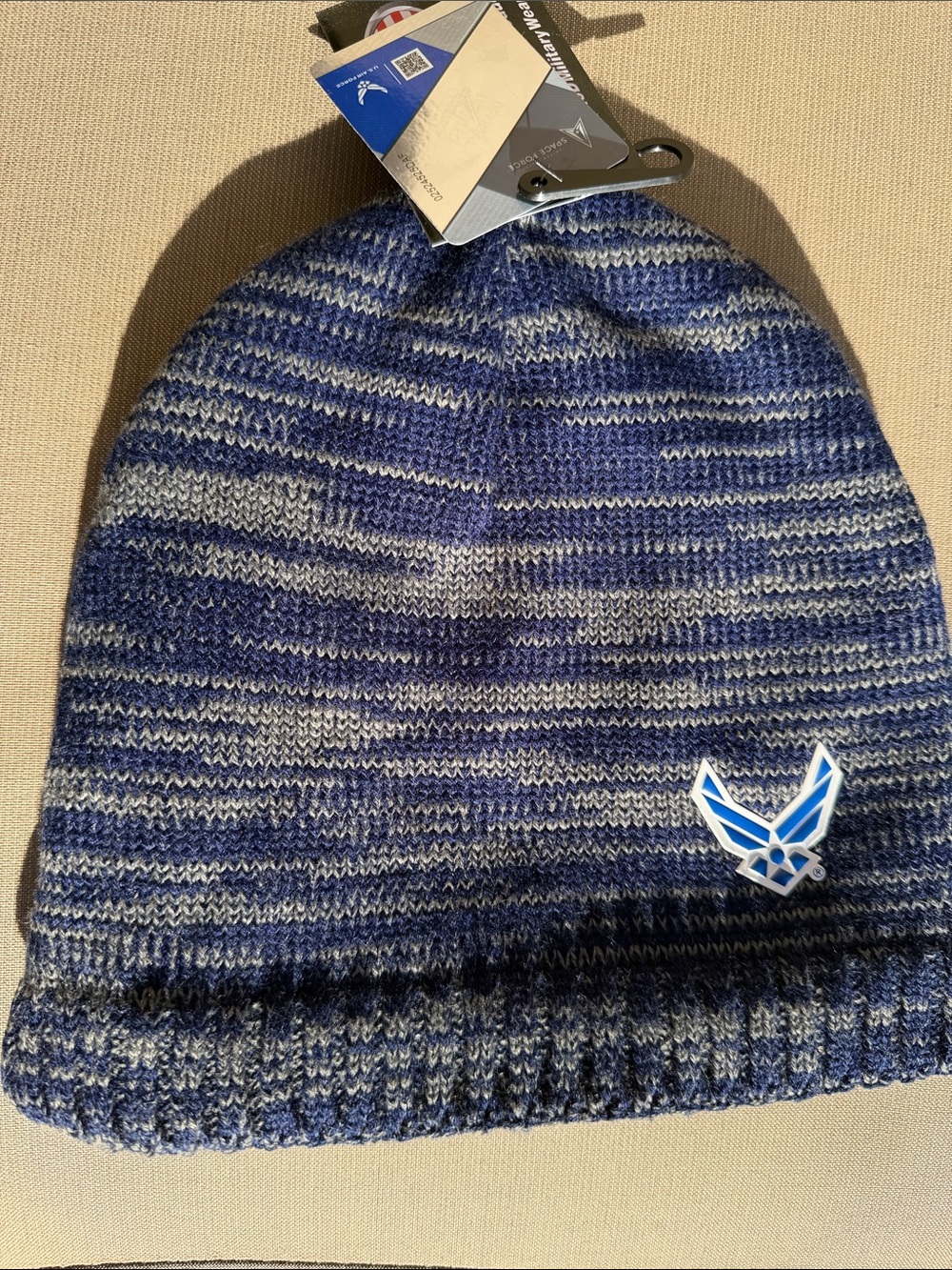 US Air Force Blue/Gray Knit Beanie Hat